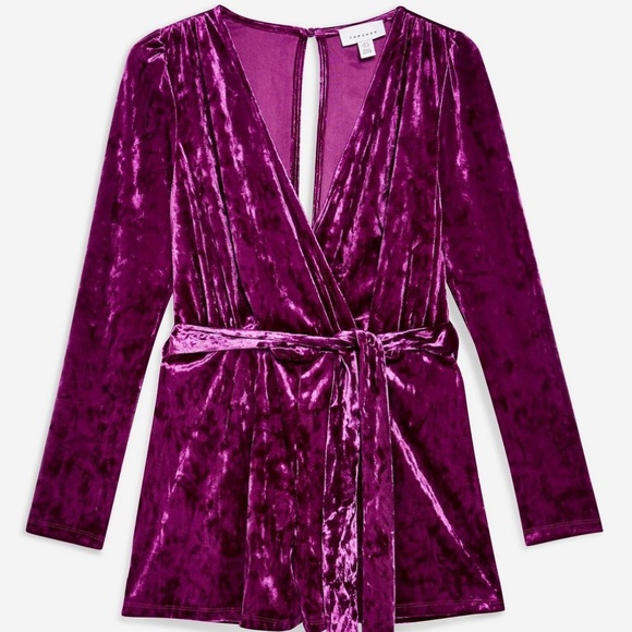 purple velvet romper